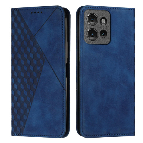 Moto G 2025 Diamond Splicing Skin Feel Magnetic Leather Phone Case - Blue